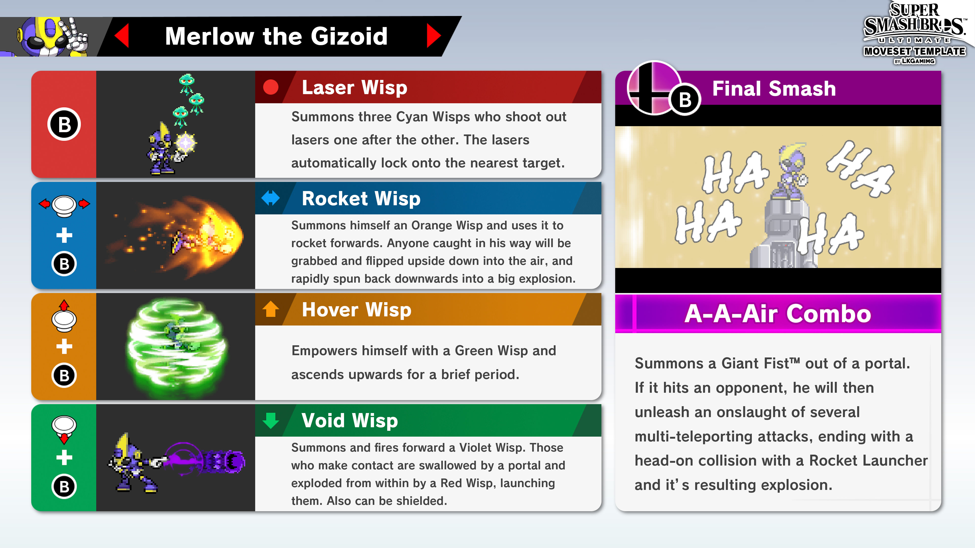 Merlow the Gizoid (Sonic FC) [CMC+ v8] Mod for Super Smash Bros